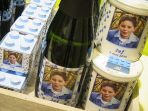 Communiebedankjes in blokjes thema voor Jef