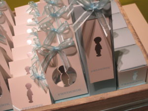Doopsuiker babyblauw met silhouet