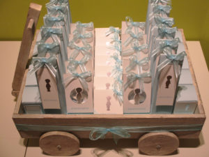 Doopsuiker babyblauw met silhouet