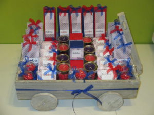 Doopsuiker roodblauw bolletjes