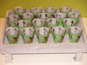 Communiebedankjes theelichtje groen hartjes Jutte