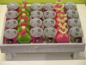 Communiebedankjes fuchsia en groen