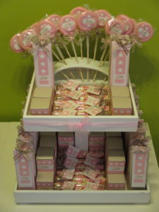Doopsuiker roze/taupe met sterretjes