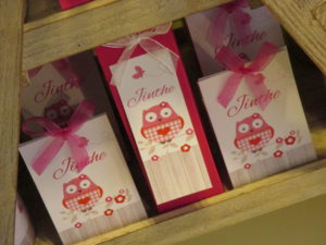 Doopsuiker fuchsia met uiltje