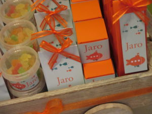 Doopsuiker oranje/lichtblauw thema duikboot